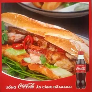 Hình ảnh Bánh mì gà nướng sốt teriyaki + Coca (fanta)