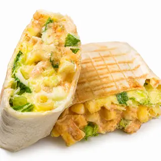 Hình ảnh Tacos Trứng Xúc Xích Phô Mai Kéo Sợi