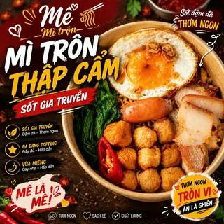 Hình ảnh Mì trộn thập cẩm trứng sốt truyền thống đậm vị