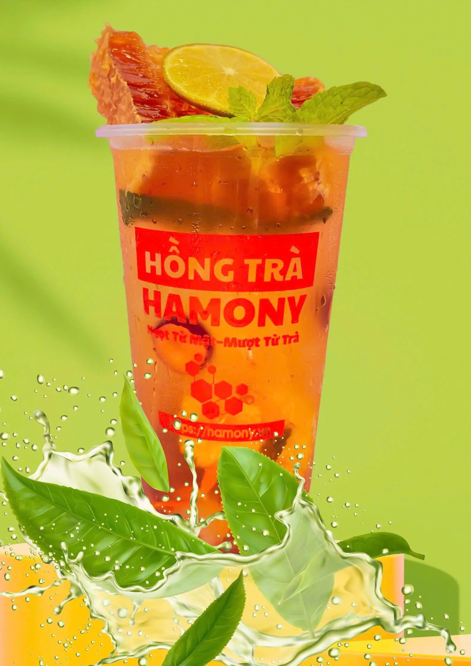 Hình ảnh Trà cửu vị Mật ong HAMONY Bánh tổ 700ml