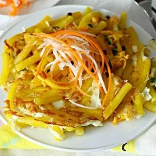 Hình ảnh nui chiên 1 trứng 