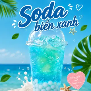 Hình ảnh soda biển xanh chân châu ( 1000ml)
