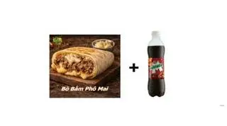Hình ảnh Combo Tacos bò bằm phô mai + Xá xị Mirinda