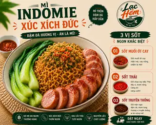 Hình ảnh Mì Indomie Trộn - Dồi Sụn