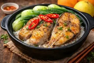 Hình ảnh Cơm cá basa kho