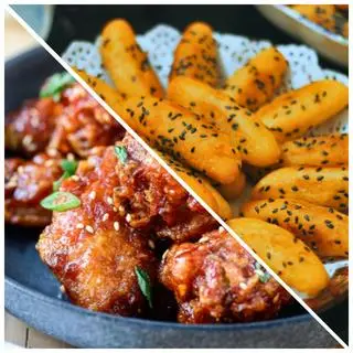 Hình ảnh Gà Sốt Cay 3 Người Ăn + Khoai Lang Kén
