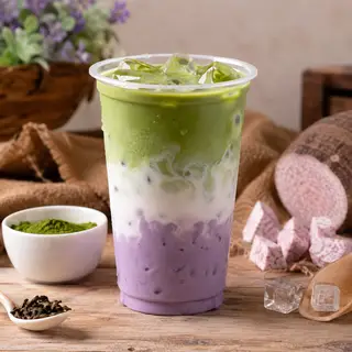 Hình ảnh Latte matcha mix khoai môn