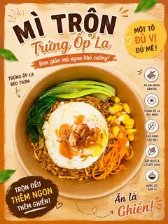 Hình ảnh Mì trộn 2 trứng ốp la