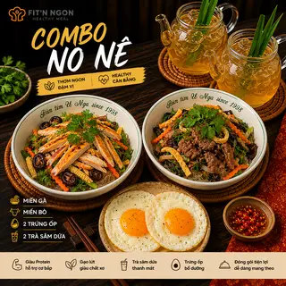 Hình ảnh NO-NÊ HEALTHY (2 set miến trộn gà/bò + 2 trứng+ 2 trà)