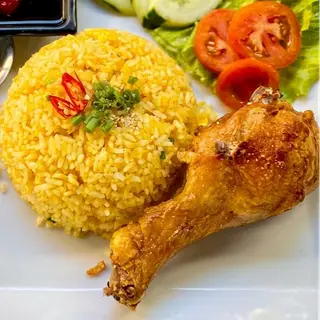 Hình ảnh Cơm gà ĐÙI TỎI (xối mỡ)