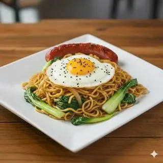 Hình ảnh Mì xào trứng xúc xích