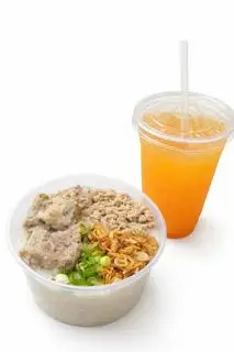 Hình ảnh Cháo sườn+ thịt bằm+ nước cam