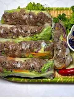 Hình ảnh sét 2 gỏi cuốn bò xào mềm