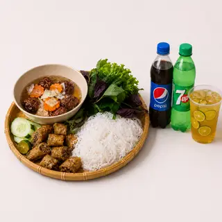 Hình ảnh BÚN CHẢ ĐẶC BIỆT + 1 Pesi/TRÀ CHANH/TRÀ TẮC/7up