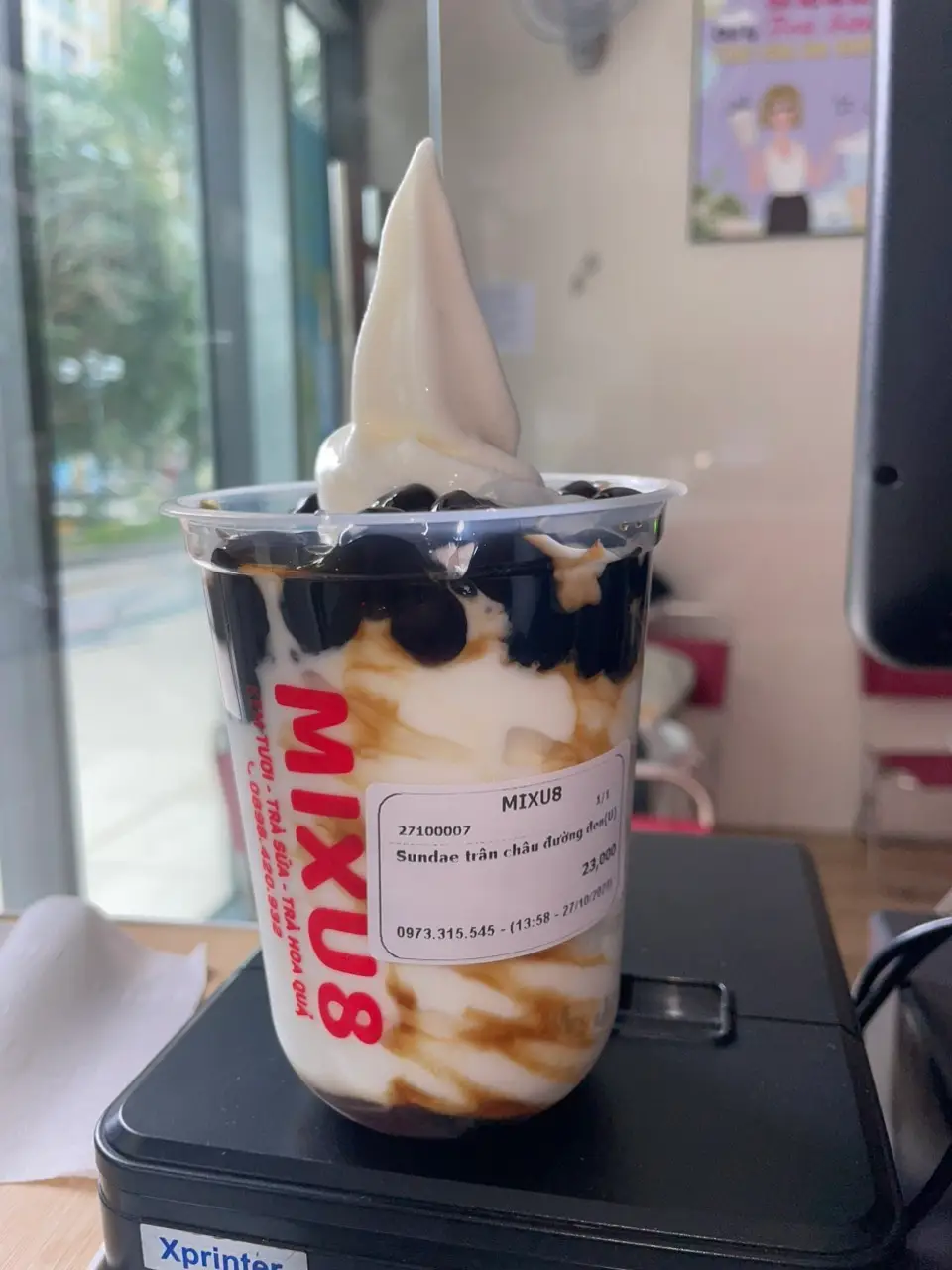 Hình ảnh kem trân châu đường đen