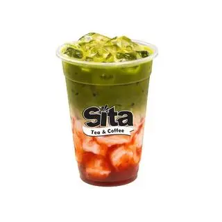 Hình ảnh Matcha latte dâu