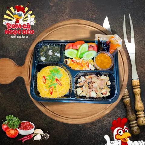 Hình ảnh Cơm tóp mỡ chiên + canh rong biển 