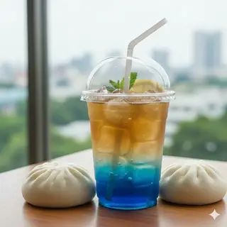 Hình ảnh Combo trà chanh đại dương 500ml + bánh bao thịt 