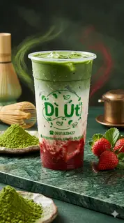 Hình ảnh Matcha latte dâu - Nhìn là mê, uống là ghiền!