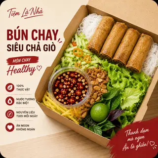 Hình ảnh Bún nước tương chay siêu chả giò