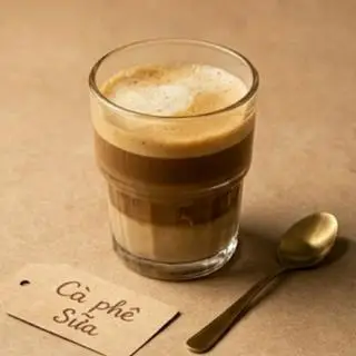 Hình ảnh Cà phê sữa pha máy/milk coffee