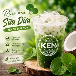 Hình ảnh Rau Má Sữa Dừa Mix Sợi Dừa Non