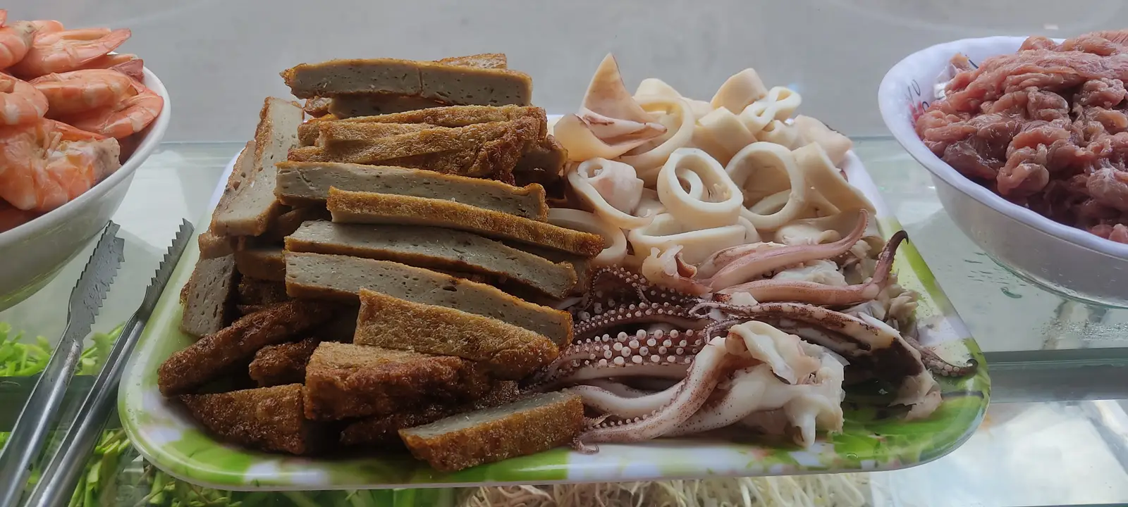 Hình ảnh topping thêm:Tái,,Mực,, Tôm,,bò viên
