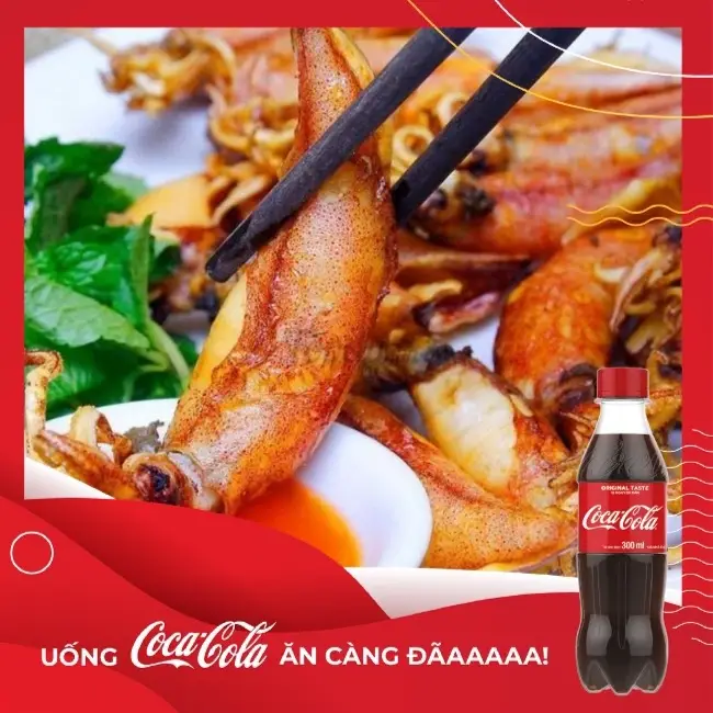 Hình ảnh 3 con mực trứng tươi nướng siêu ngon + coca