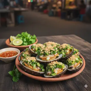 Hình ảnh Sò Lông Nhung Nướng Mỡ Hành 