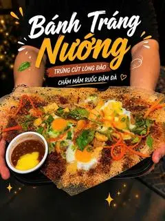 Hình ảnh Bánh tráng nướng trứng cút lòng đào - phần