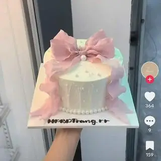 Hình ảnh bánh kem nơ Hàn Quốc