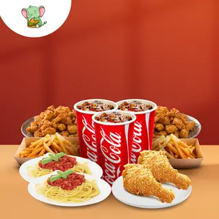 Hình ảnh Combo gia đình vui vẻ  mới ( Tặng 3 cốc coca )