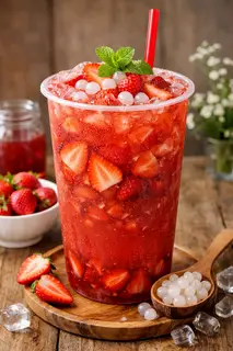 Hình ảnh Trà dâu ly khổng lồ 1,3L