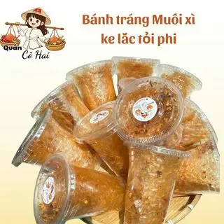 Hình ảnh Bánh Tráng Trộn Muối Nhuyễn Tỏi Phi ( ly)