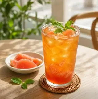 Hình ảnh Trà olong bưởi mâm xôi size lớn