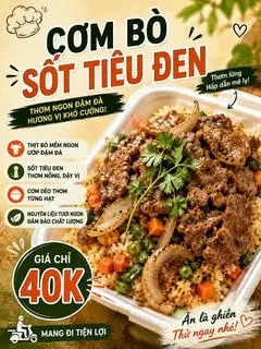 Hình ảnh Cơm bò sốt tiêu đen