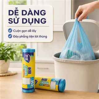 Hình ảnh Túi đựng rác cuộn đáy phẳng sử dụng trong gia đình