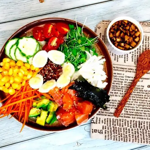 Hình ảnh ( 554,8 Calories )SALMON BOWL ( Bowl Cá Hồi )