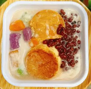 Hình ảnh Bánh flan khoai dẻo đậu đỏ cốt dừa