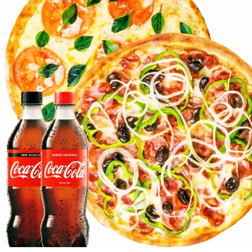 Hình ảnh 2 coca 390ml 19k +1 bánh pizza lớn(size25cm)