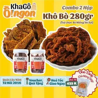 Hình ảnh Combo 2 Hộp Khô Bò 280gr (Tuỳ chọn Bò sợi/ Bò miếng mềm)