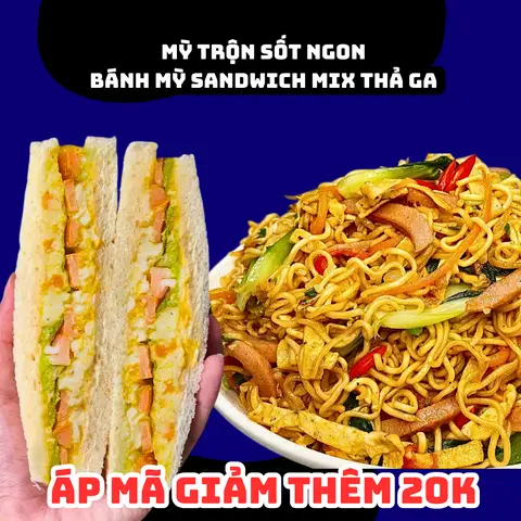 Hình ảnh Bánh Mỳ Sandwich + Mỳ Trộn Sốt Ngon Mix Thả Ga