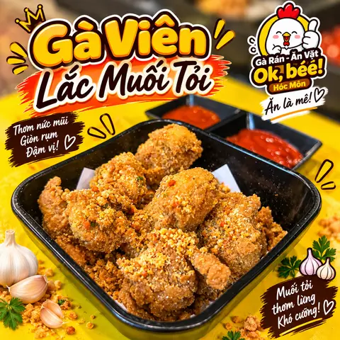 Hình ảnh Gà viên lắc muối tỏi - size M