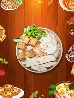 Hình ảnh Bún nước tương (thịt + đậu + chả )