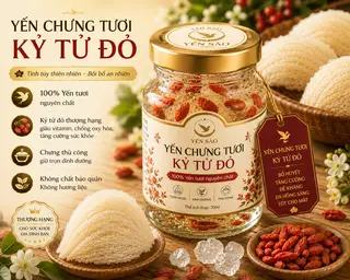 Hình ảnh Yến chưng tươi Kỉ Tử đỏ