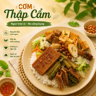Hình ảnh Cơm thập cẩm + đậu hủ chiên xả 