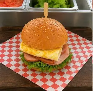 Hình ảnh Burger xúc xích xông khói - phô mai