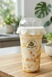 Hình ảnh Yaourt Sữa chua lắc Đào - trân châu quế hoa