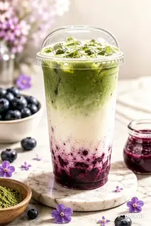 Hình ảnh Matcha latte Việt Quất