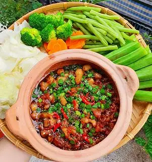 Hình ảnh Cơm kho quẹt - rau củ luộc